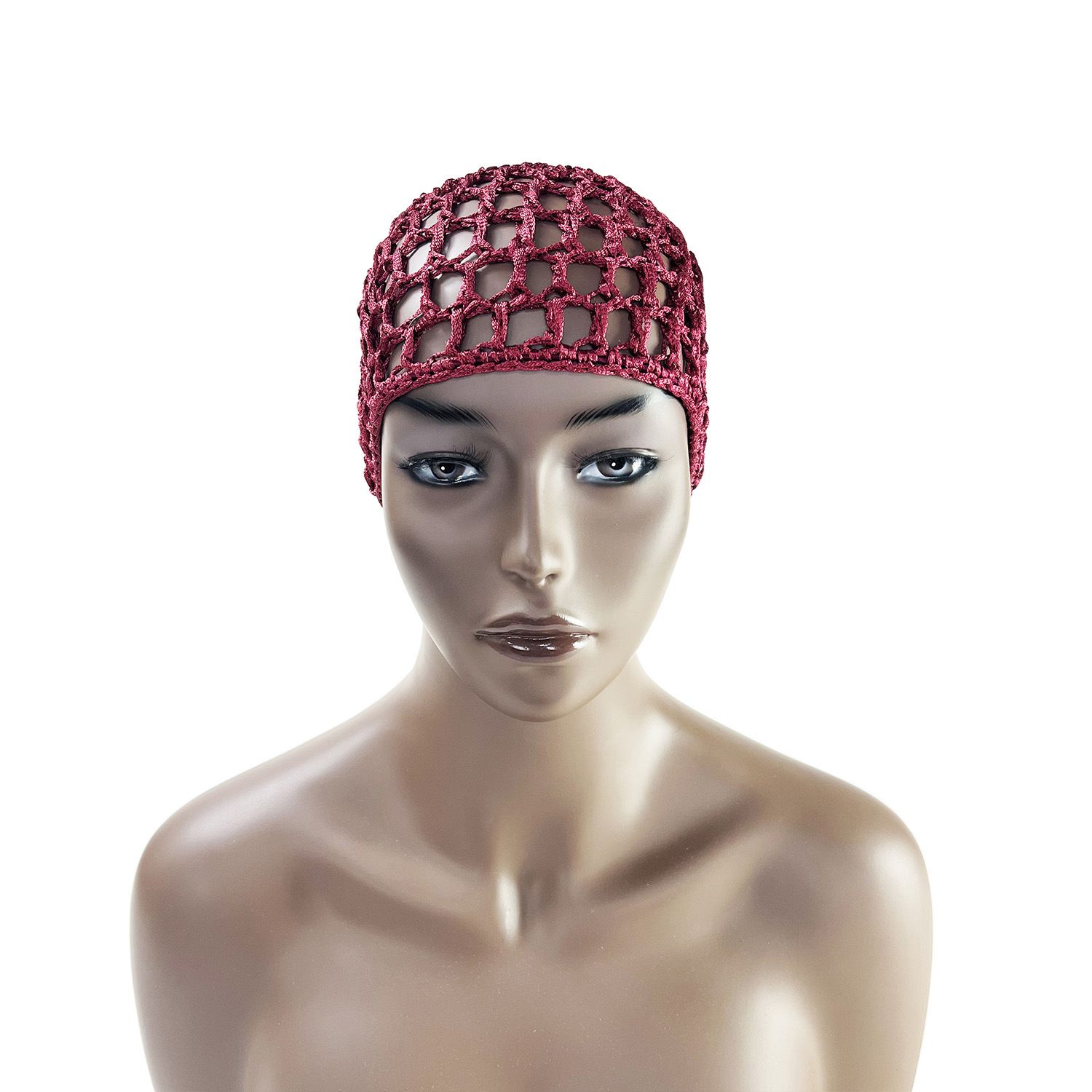 Hand Woven Nightcap, Wig, Mesh Pocket, Solid Color, Fashionable Knitted Hollow Yarn Hat