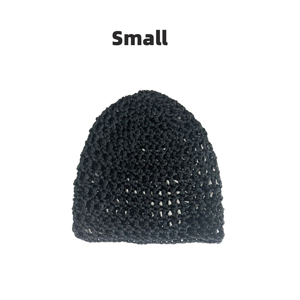 Hand Woven Nightcap, Wig, Mesh Pocket, Solid Color, Fashionable Knitted Hollow Yarn Hat