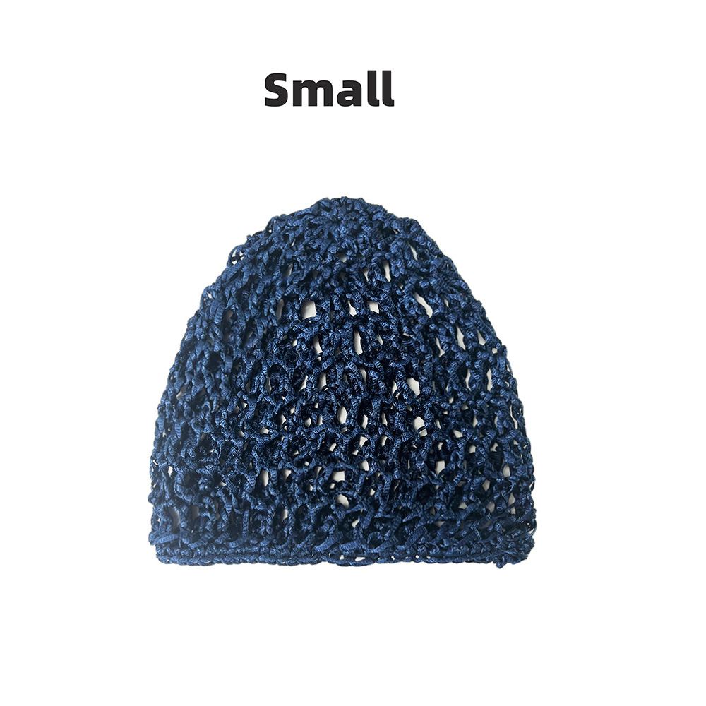 Hand Woven Nightcap, Wig, Mesh Pocket, Solid Color, Fashionable Knitted Hollow Yarn Hat