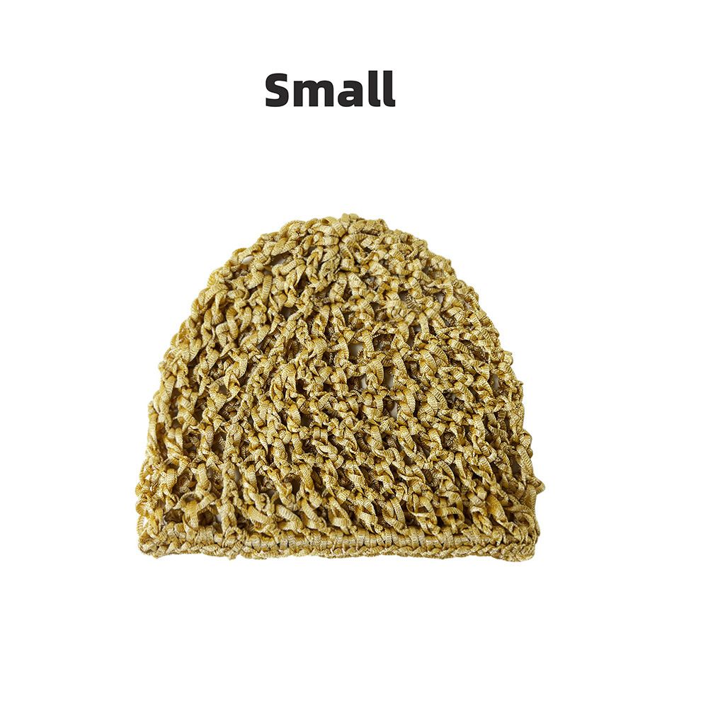 Hand Woven Nightcap, Wig, Mesh Pocket, Solid Color, Fashionable Knitted Hollow Yarn Hat