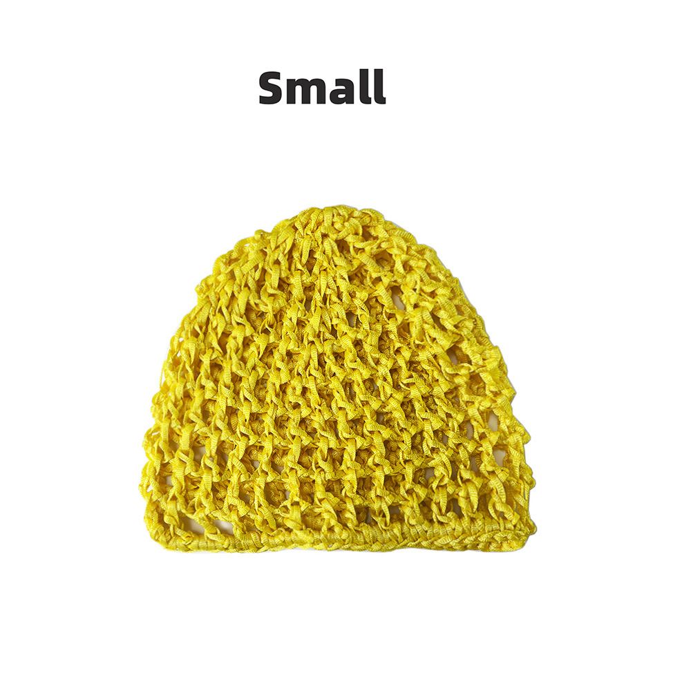 Hand Woven Nightcap, Wig, Mesh Pocket, Solid Color, Fashionable Knitted Hollow Yarn Hat