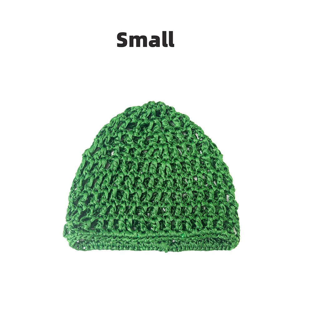 Hand Woven Nightcap, Wig, Mesh Pocket, Solid Color, Fashionable Knitted Hollow Yarn Hat