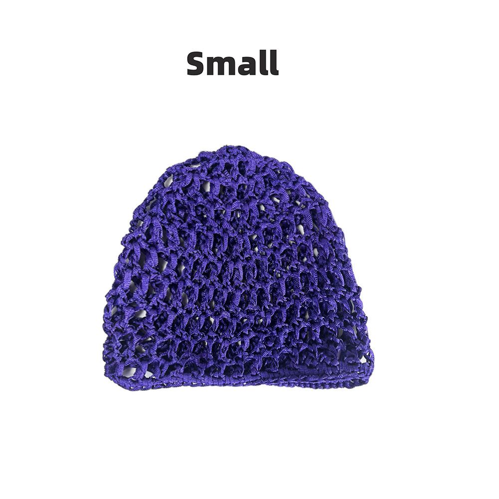 Hand Woven Nightcap, Wig, Mesh Pocket, Solid Color, Fashionable Knitted Hollow Yarn Hat