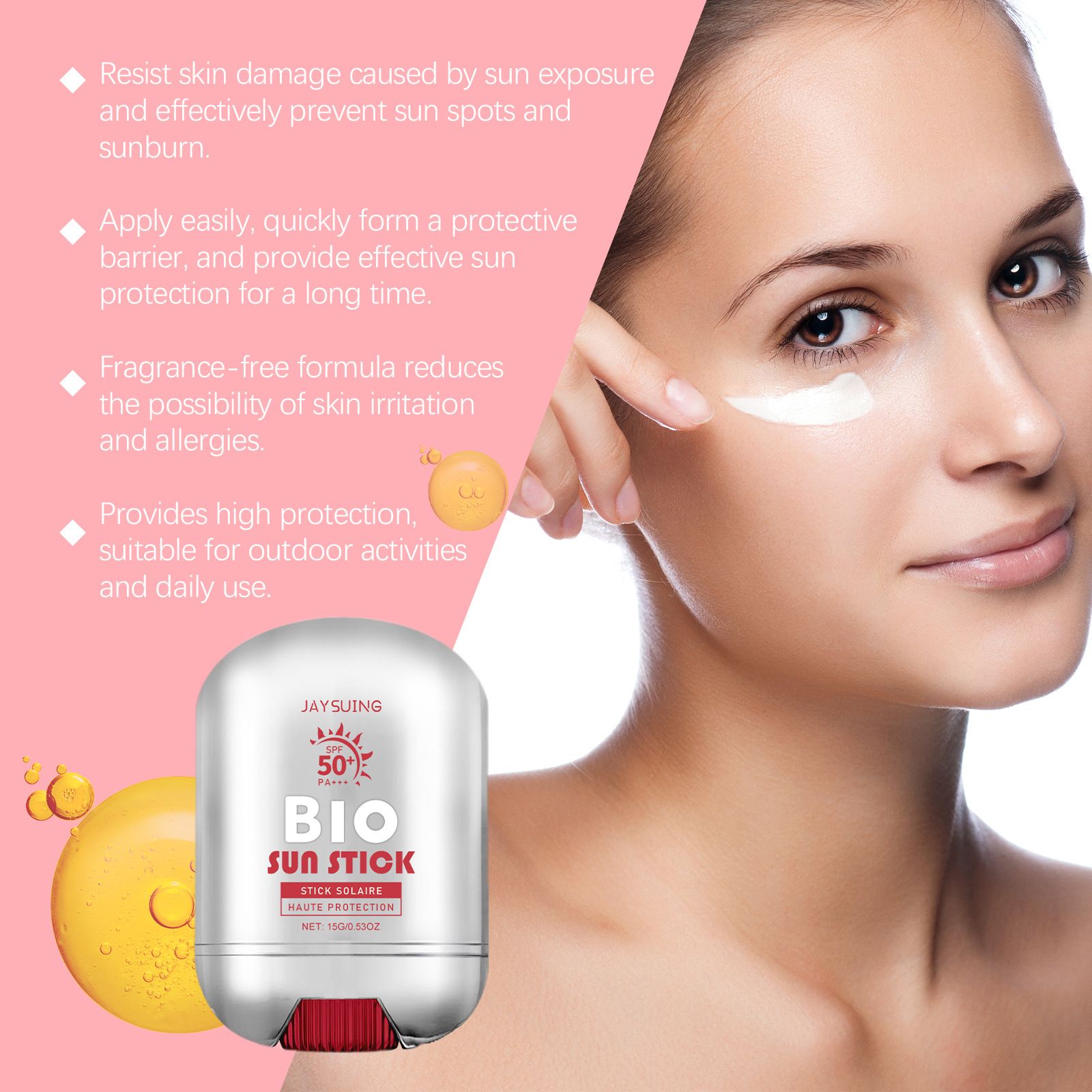 JAYSUING - Hot Selling UV Sunscreen Stick SPF50 for Moisturizing Skin Sunscreen Stick