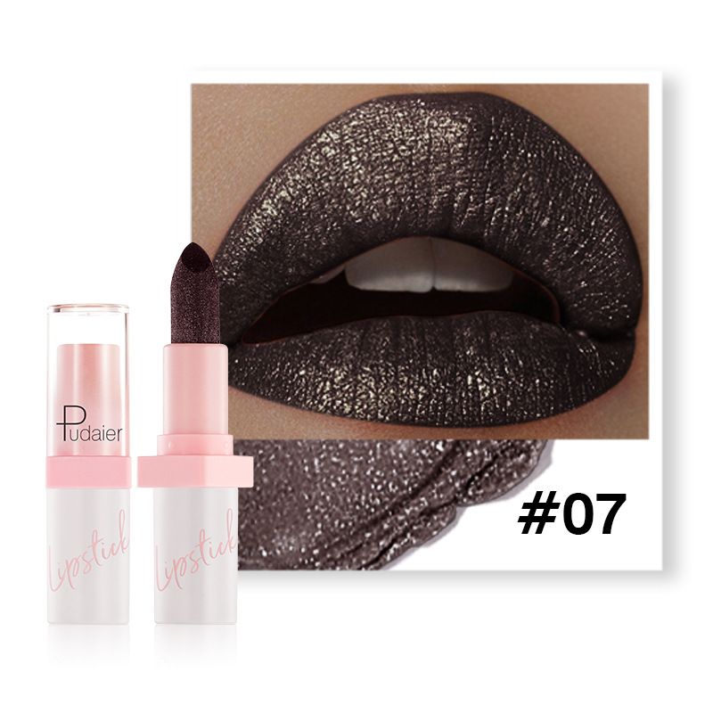 Pudaier - Metallic Pearl Lipstick Sparkling Lip Gloss 10 Color Lip Gloss