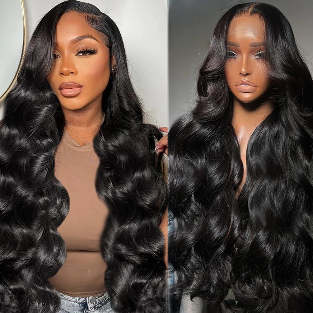 Wig Women's Black Big Wave Long Curled Hair Front Lace Real Hair Hoodie