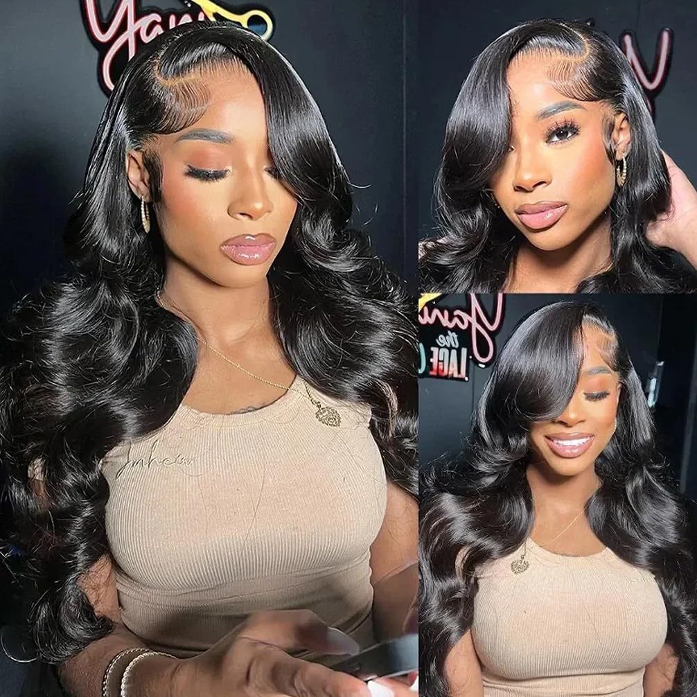 Wig Women's Black Big Wave Long Curled Hair Front Lace Real Hair Hoodie