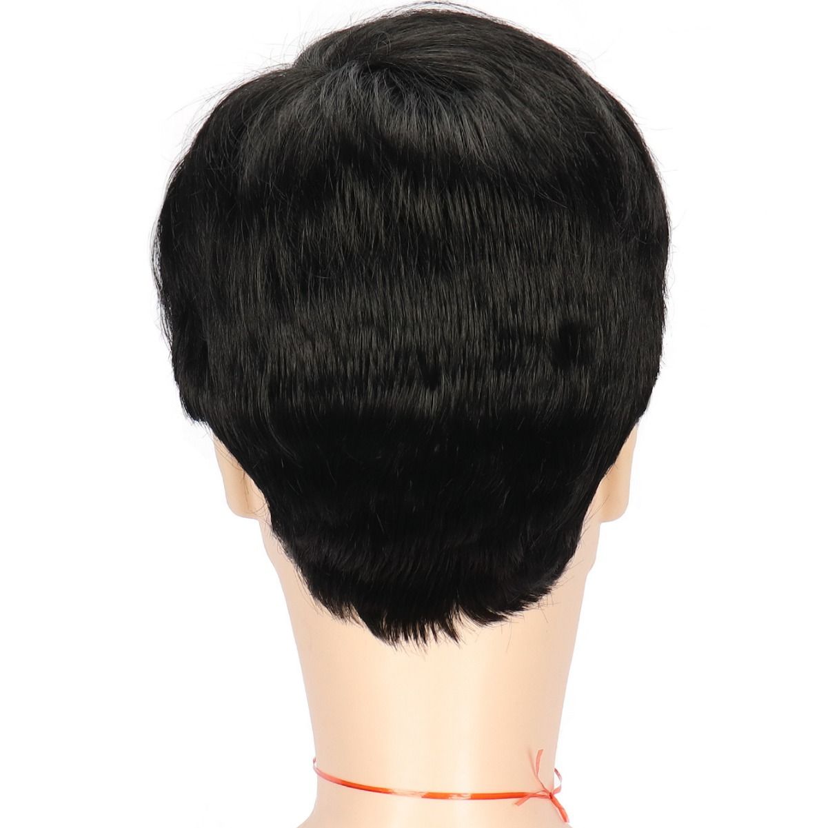 Men's Wig Black Short Cut Synthetic Curly Hair Fashionable Headband Men's Wig