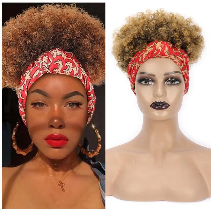 Wig Multi-Color Hair Towel Small Roll Head Short Curly Hair Synthetic Headband Wig