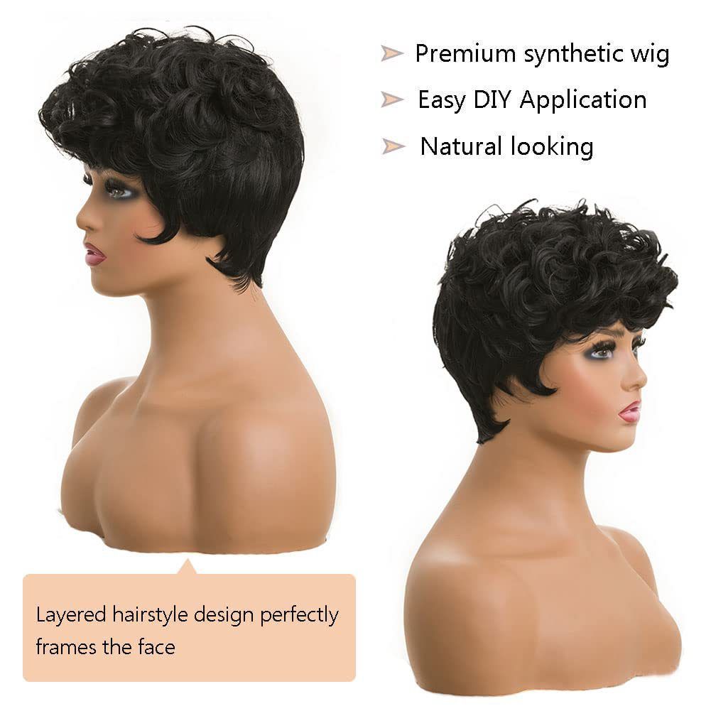 Short Wavy Wig Human Hair Fashionable And Comfortable Real Hair