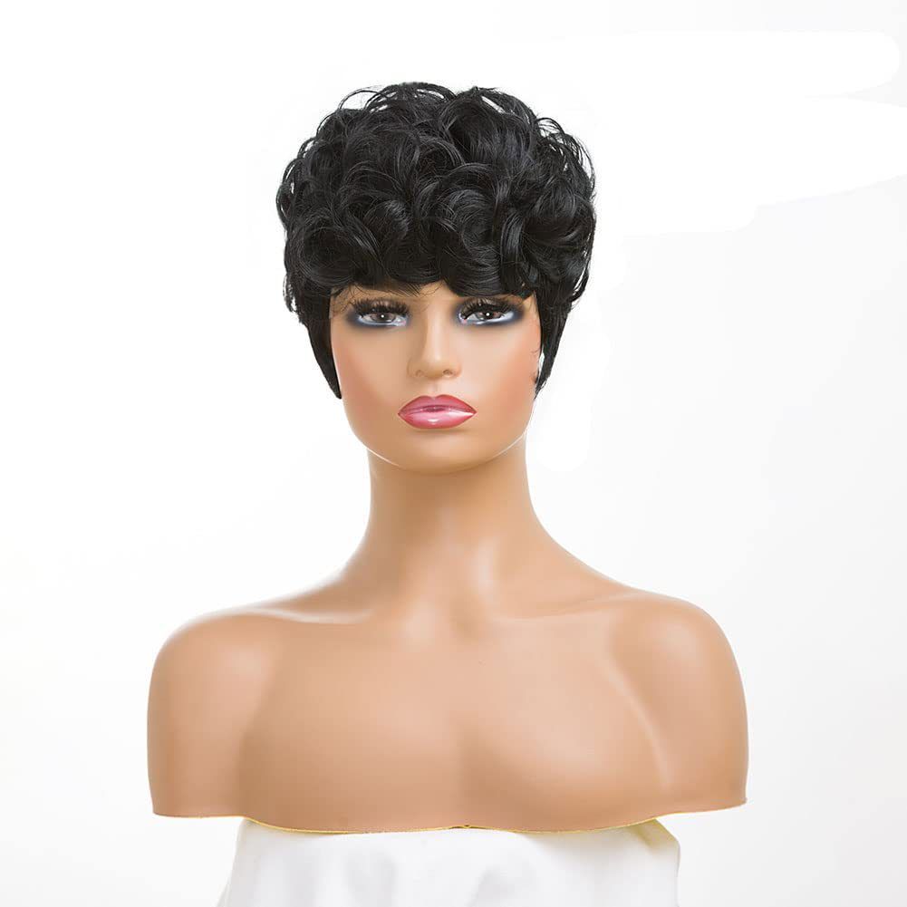 Short Wavy Wig Human Hair Fashionable And Comfortable Real Hair