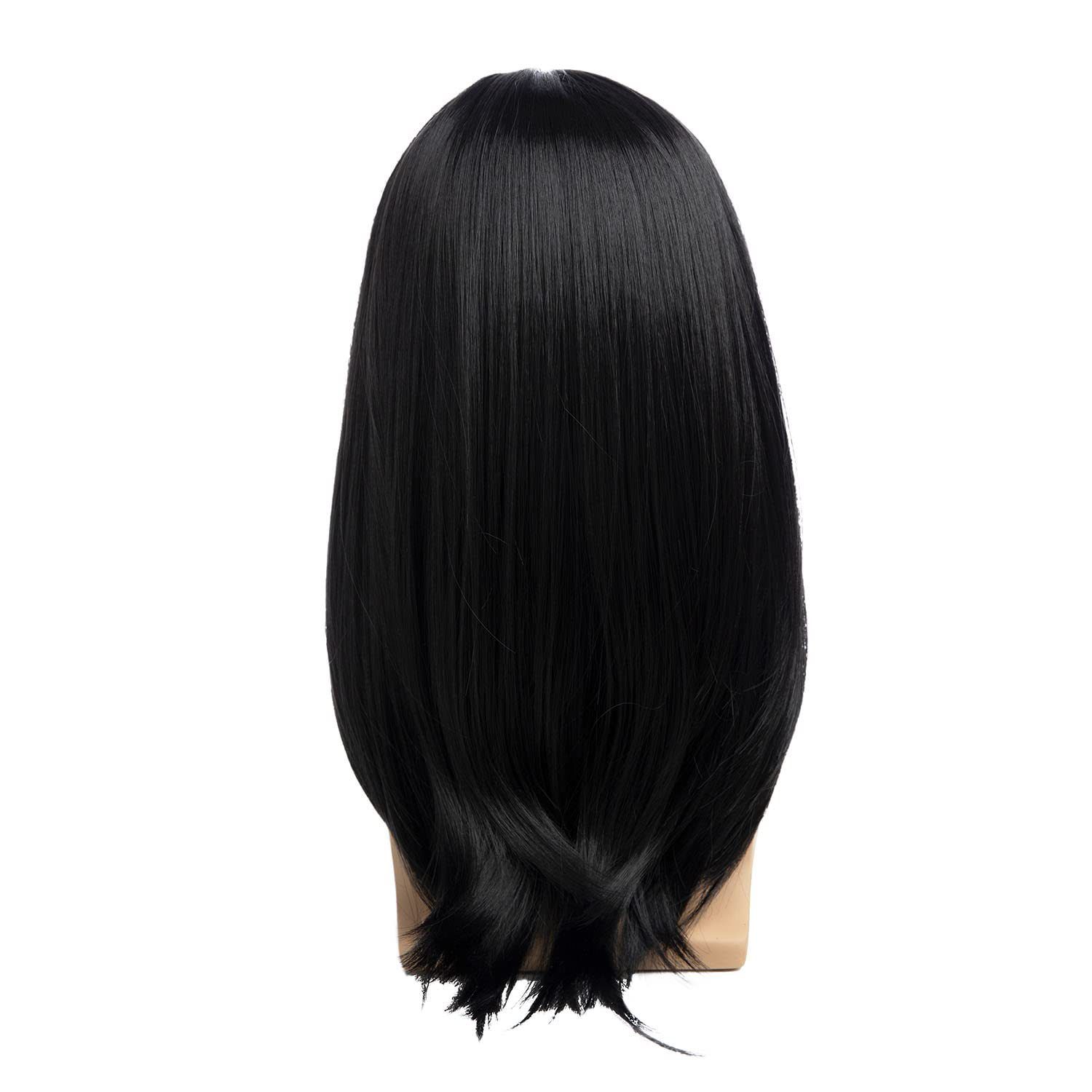 Wig Men's Black Medium Split Long Straight Hair Fashion Men's Wig Cover Available In Multiple Colors