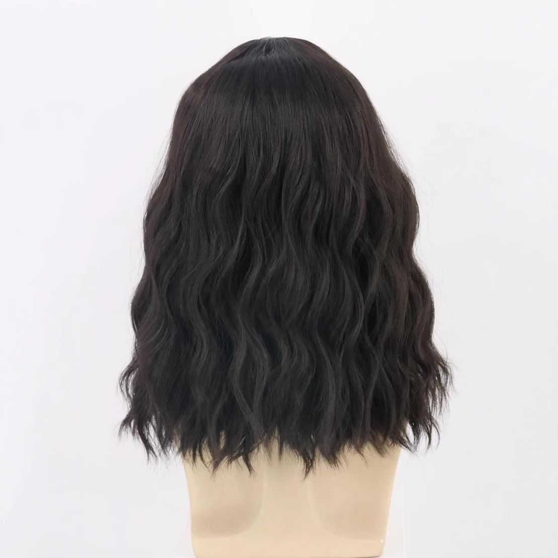 Wig For Men Short Curly Hair Water Ripple Synthetic Headband Rose Net Wig