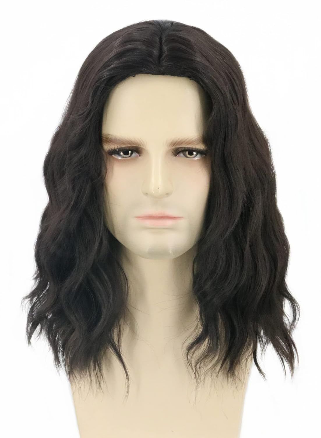 Wig For Men Short Curly Hair Water Ripple Synthetic Headband Rose Net Wig