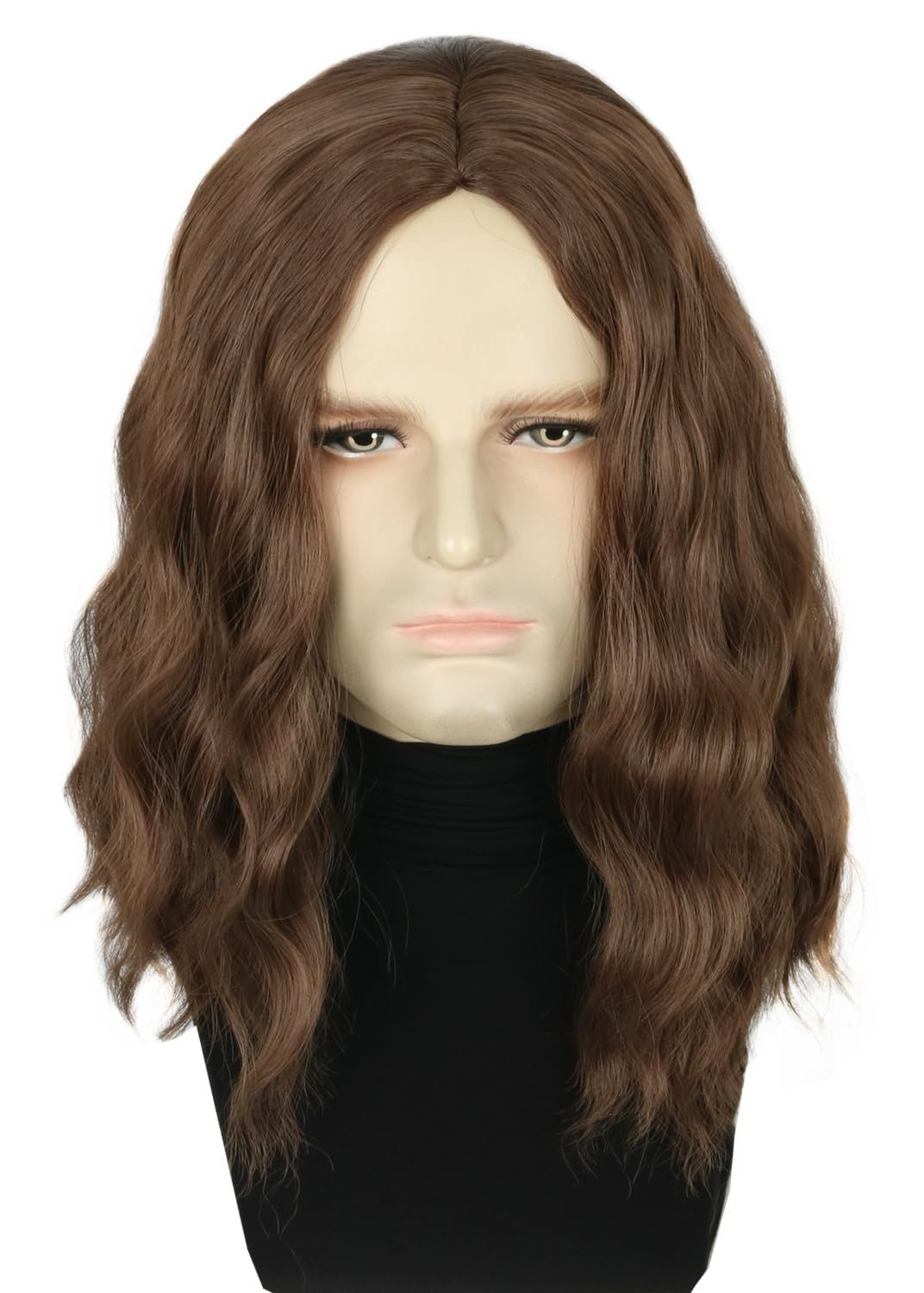Wig For Men Short Curly Hair Water Ripple Synthetic Headband Rose Net Wig