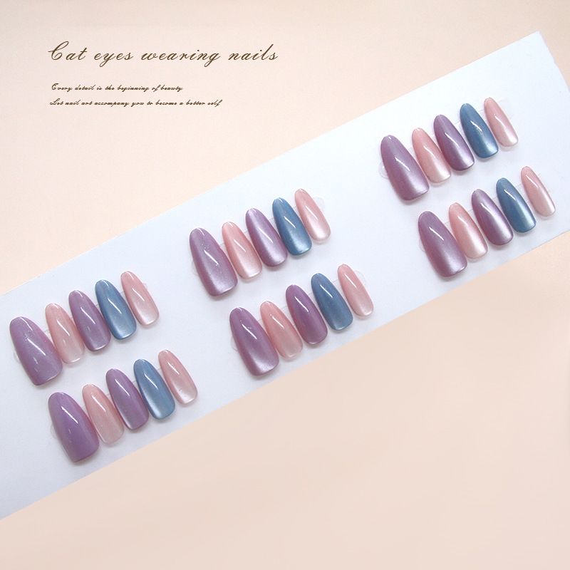 Handmade Almond Shaped Cat Eyes Fashionable And Sweet Temperament Wearable And Detachable Nail Slices