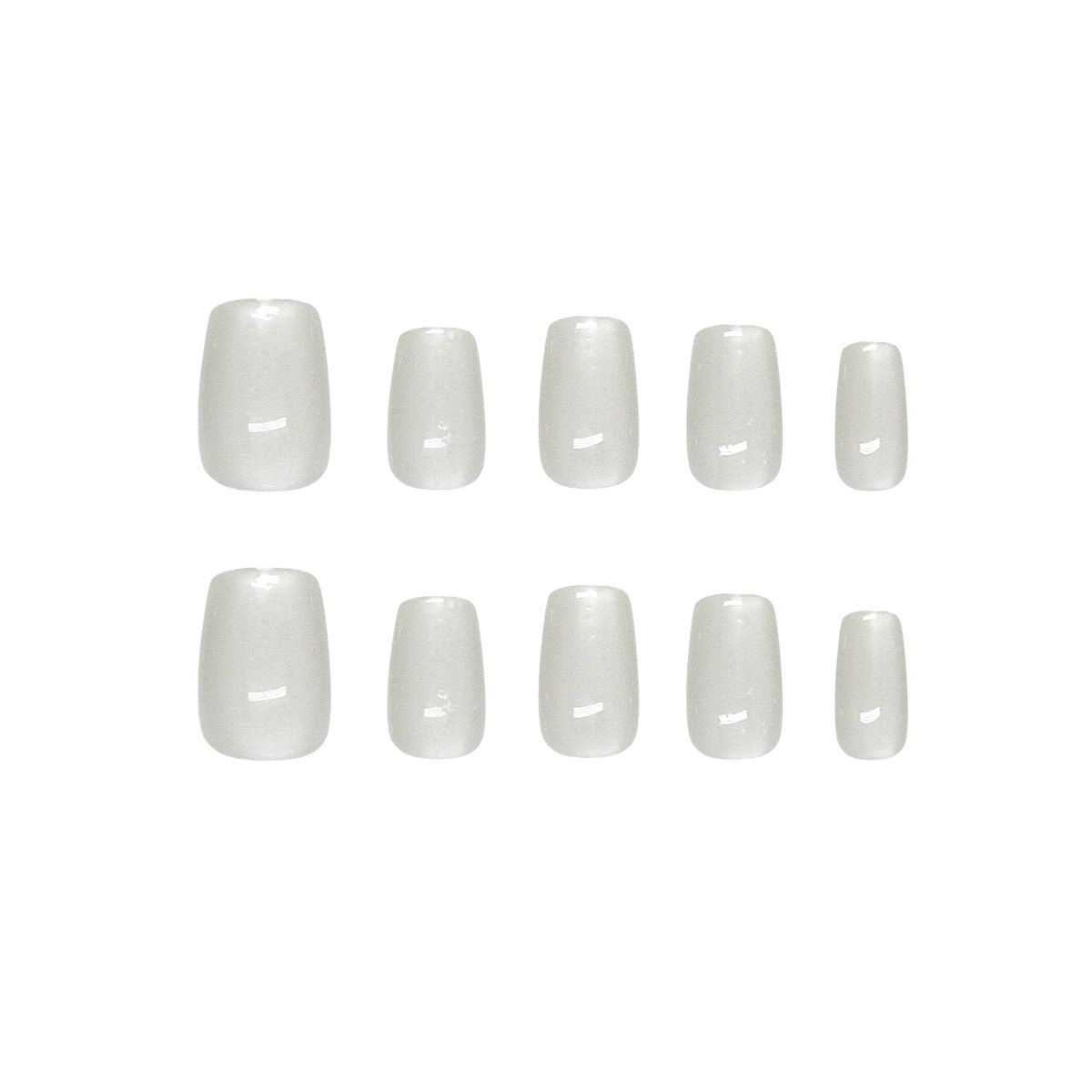 Handmade Short Gray White Moonlight Cat Eyes Fashionable And Simple Temperament Wearable And Detachable Nail Slices