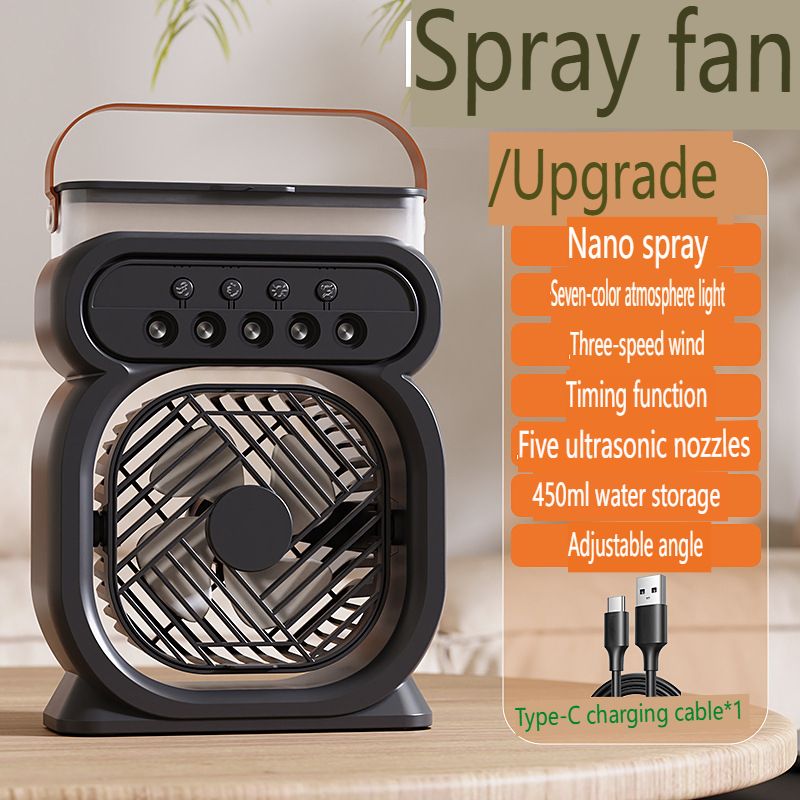 2025 New Enlarged Mini Humidifier USB Spray Fan Watering Outdoor Portable Office Angle Adjustable