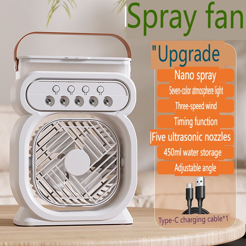2025 New Enlarged Mini Humidifier USB Spray Fan Watering Outdoor Portable Office Angle Adjustable