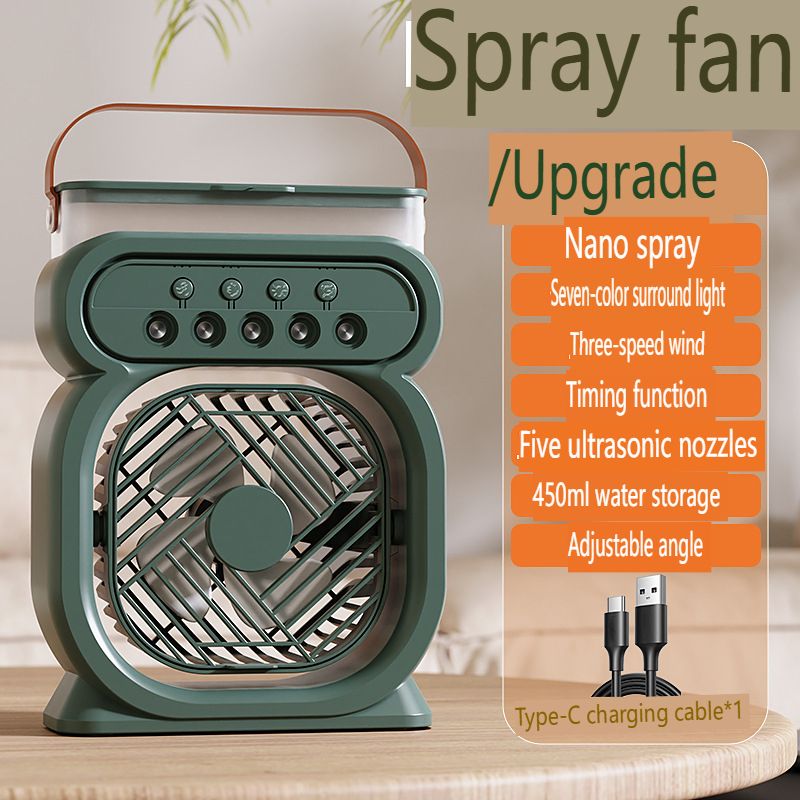 2025 New Enlarged Mini Humidifier USB Spray Fan Watering Outdoor Portable Office Angle Adjustable