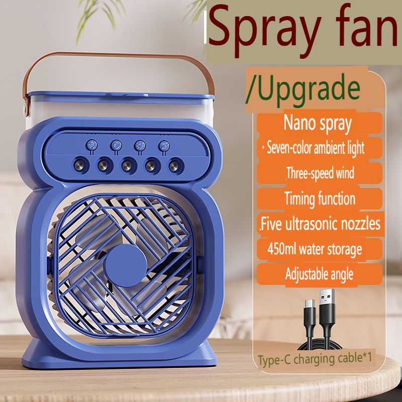 2025 New Enlarged Mini Humidifier USB Spray Fan Watering Outdoor Portable Office Angle Adjustable
