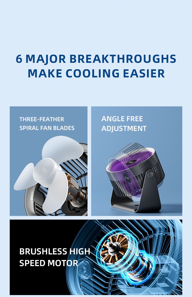 New Desktop Fan Rechargeable Wall-mounted Fan for Student Dormitory