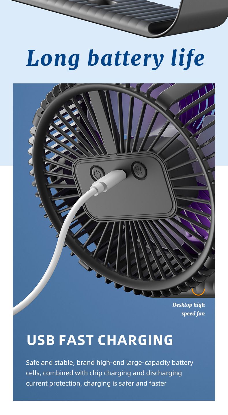 New Desktop Fan Rechargeable Wall-mounted Fan for Student Dormitory