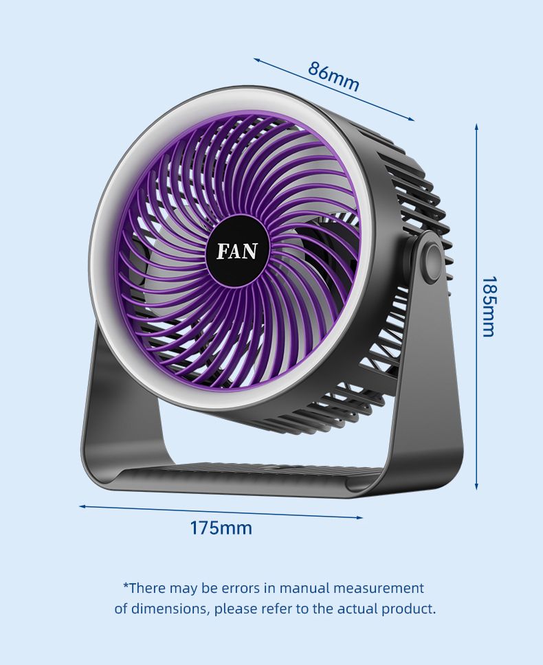 New Desktop Fan Rechargeable Wall-mounted Fan for Student Dormitory