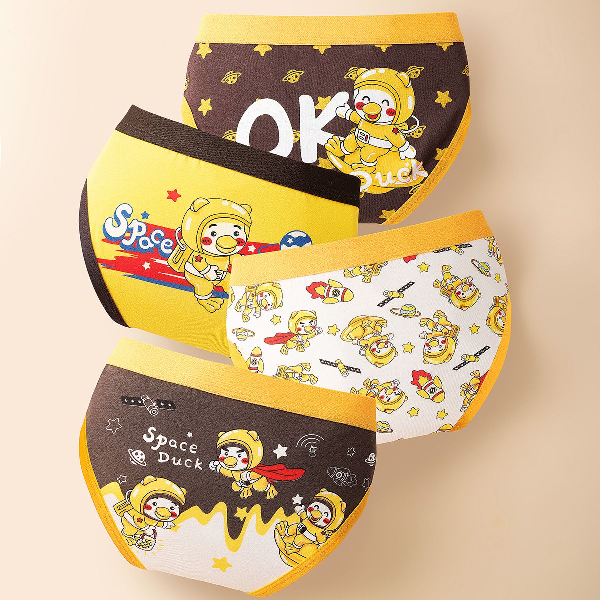 4pcs Children Little Boy Briefs A-class All Cotton Cute Cartoon Kids Trouser Shorts Printed Kids Antibacterial Soft Panties