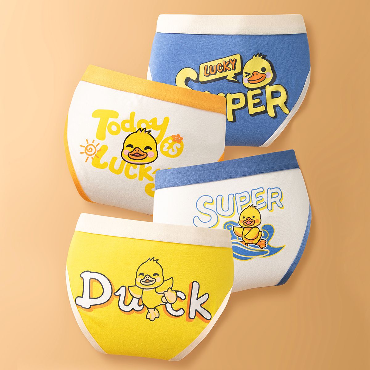 4pcs Children Little Boy Briefs A-class All Cotton Cute Cartoon Kids Trouser Shorts Printed Kids Antibacterial Soft Panties