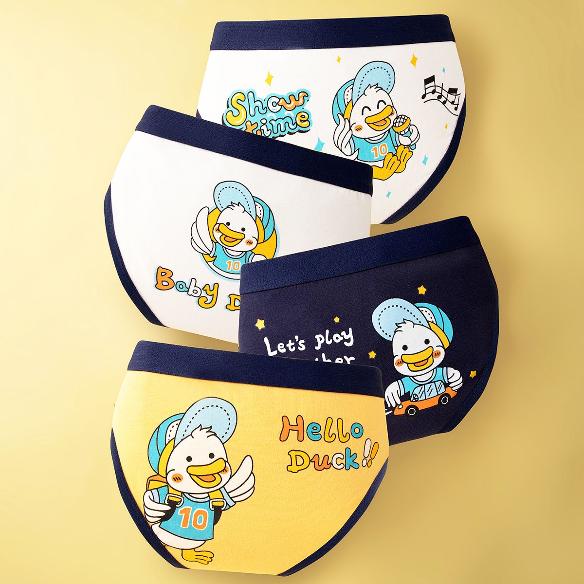 4pcs Children Little Boy Briefs A-class All Cotton Cute Cartoon Kids Trouser Shorts Printed Kids Antibacterial Soft Panties