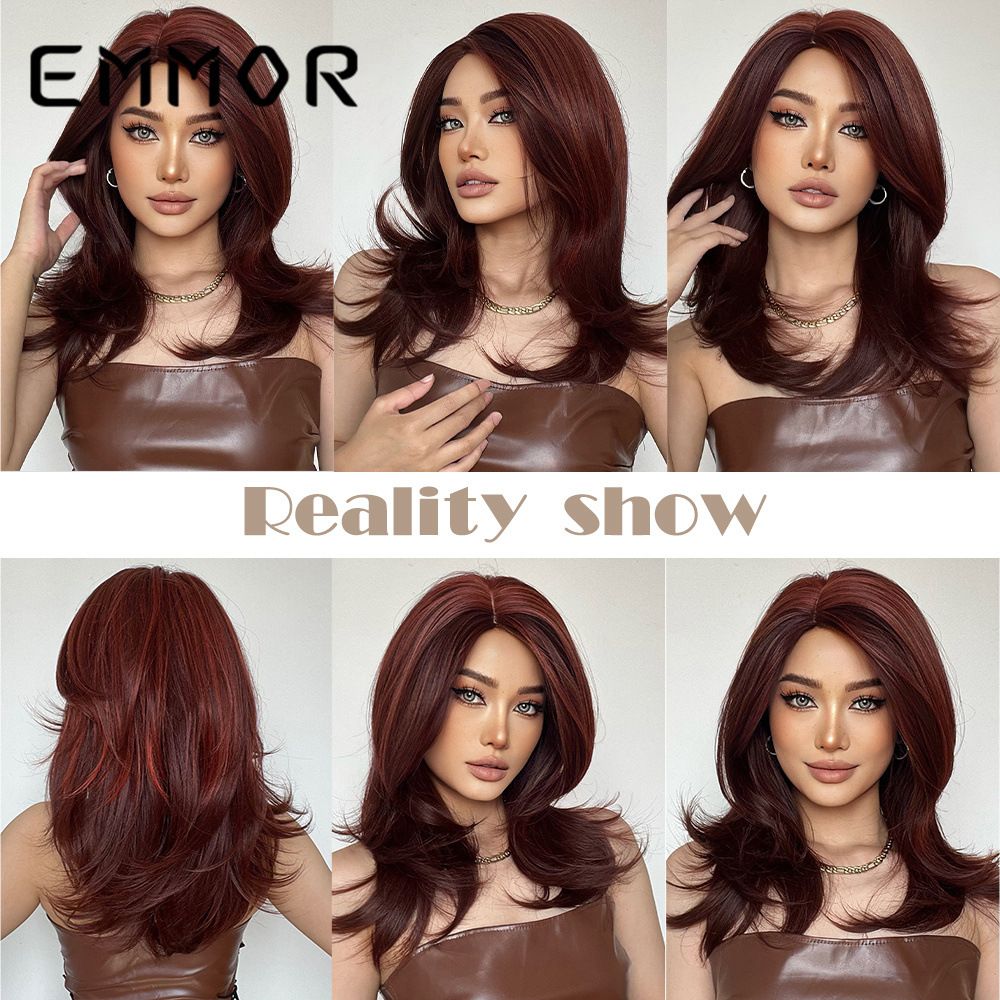 Gradient Slightly Partial Valgus French Bangs Micro-curly Nedium and Long Hair Chemical Fiber Wig