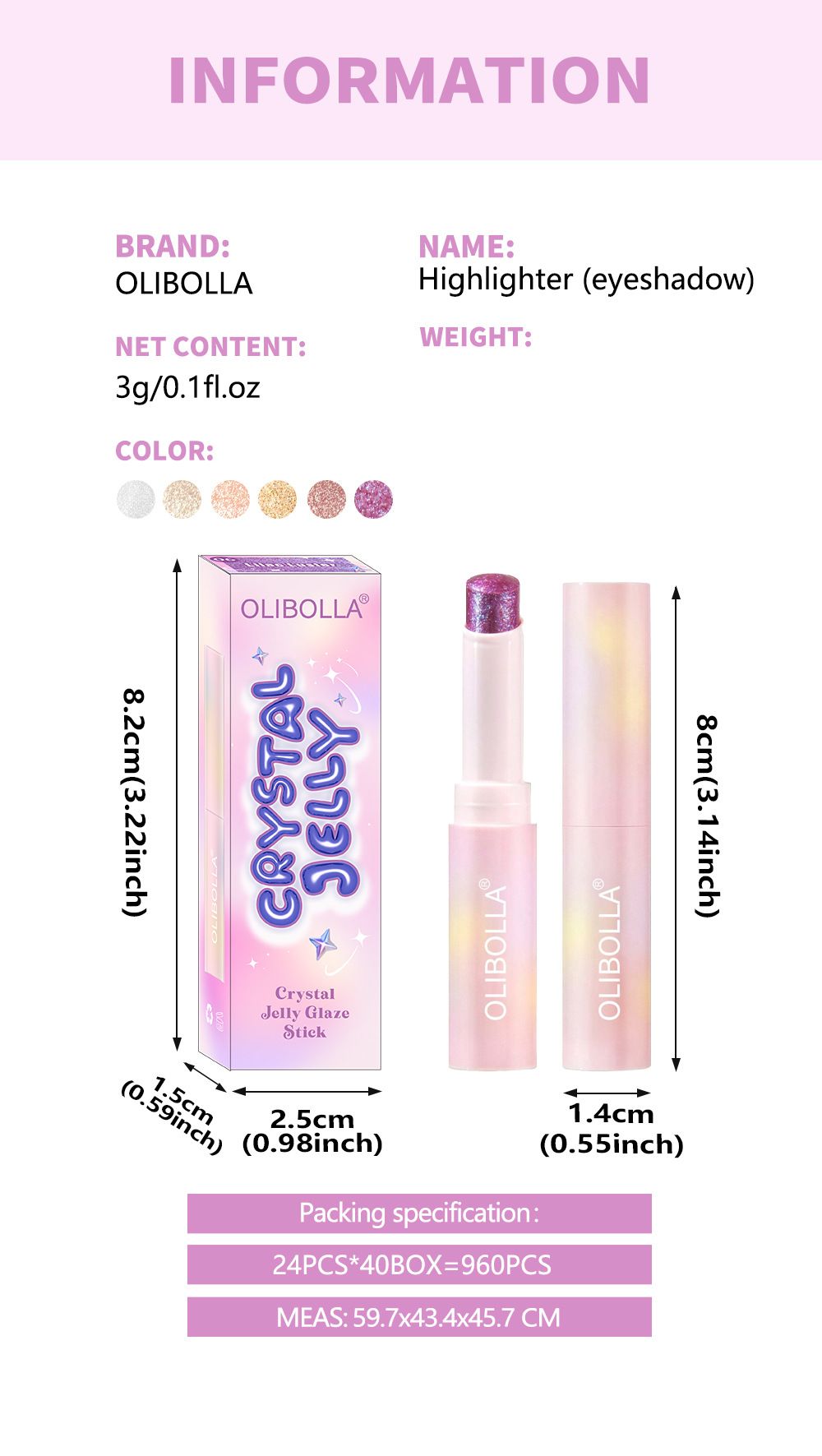 High-gloss Eyeshadow Crystal Jelly, High-gloss Eyeshadow Super Shiny and More Color Eyeshadow Highlight Stick view 8
