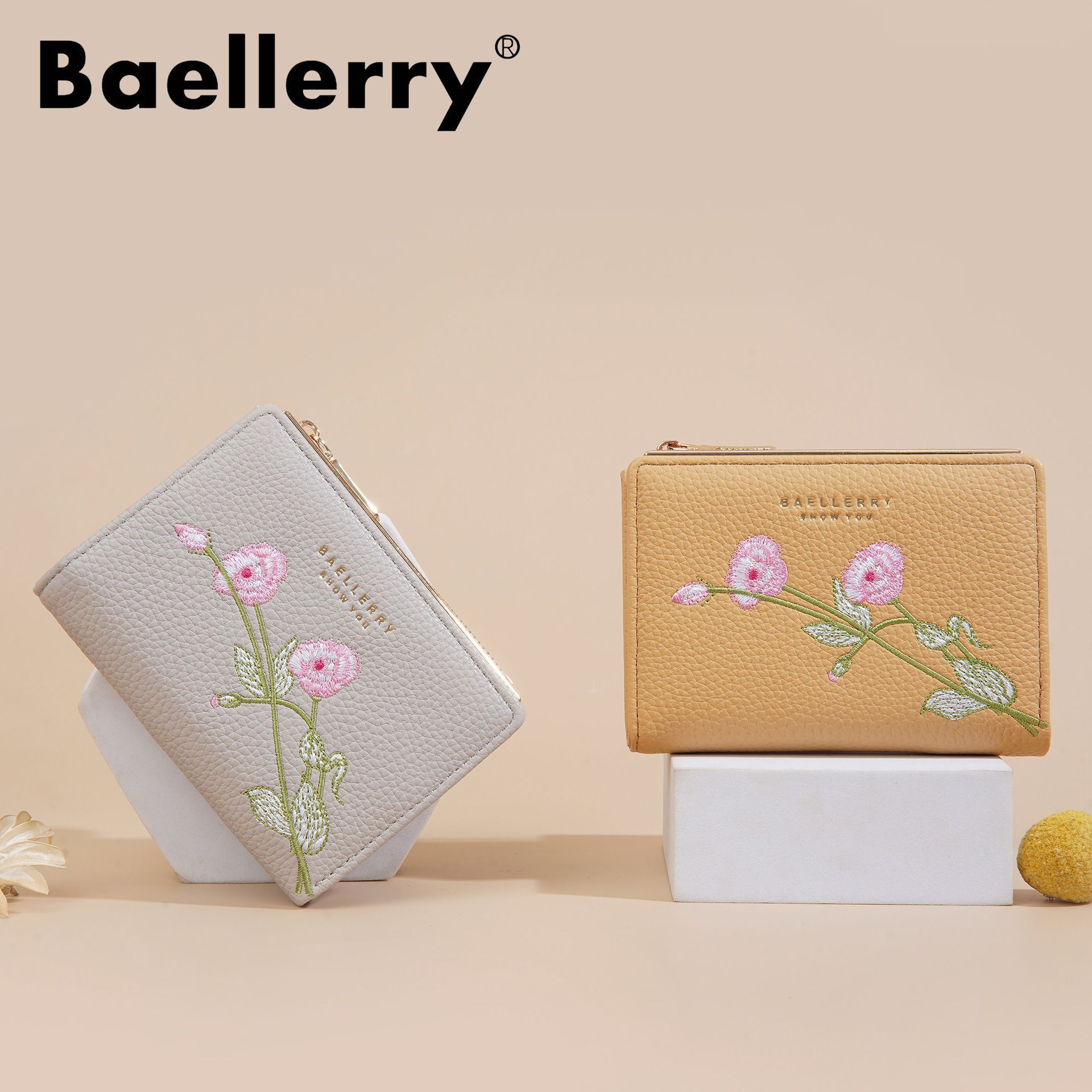 Women's Short Wallet, High-End Embroidery, Money Bag, Card Bag, Coin Purse, Fashionable PU Wallet, Women's wallet