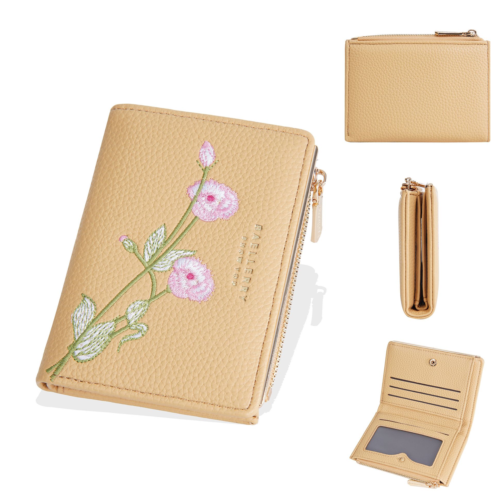 Women's Short Wallet, High-End Embroidery, Money Bag, Card Bag, Coin Purse, Fashionable PU Wallet, Women's wallet