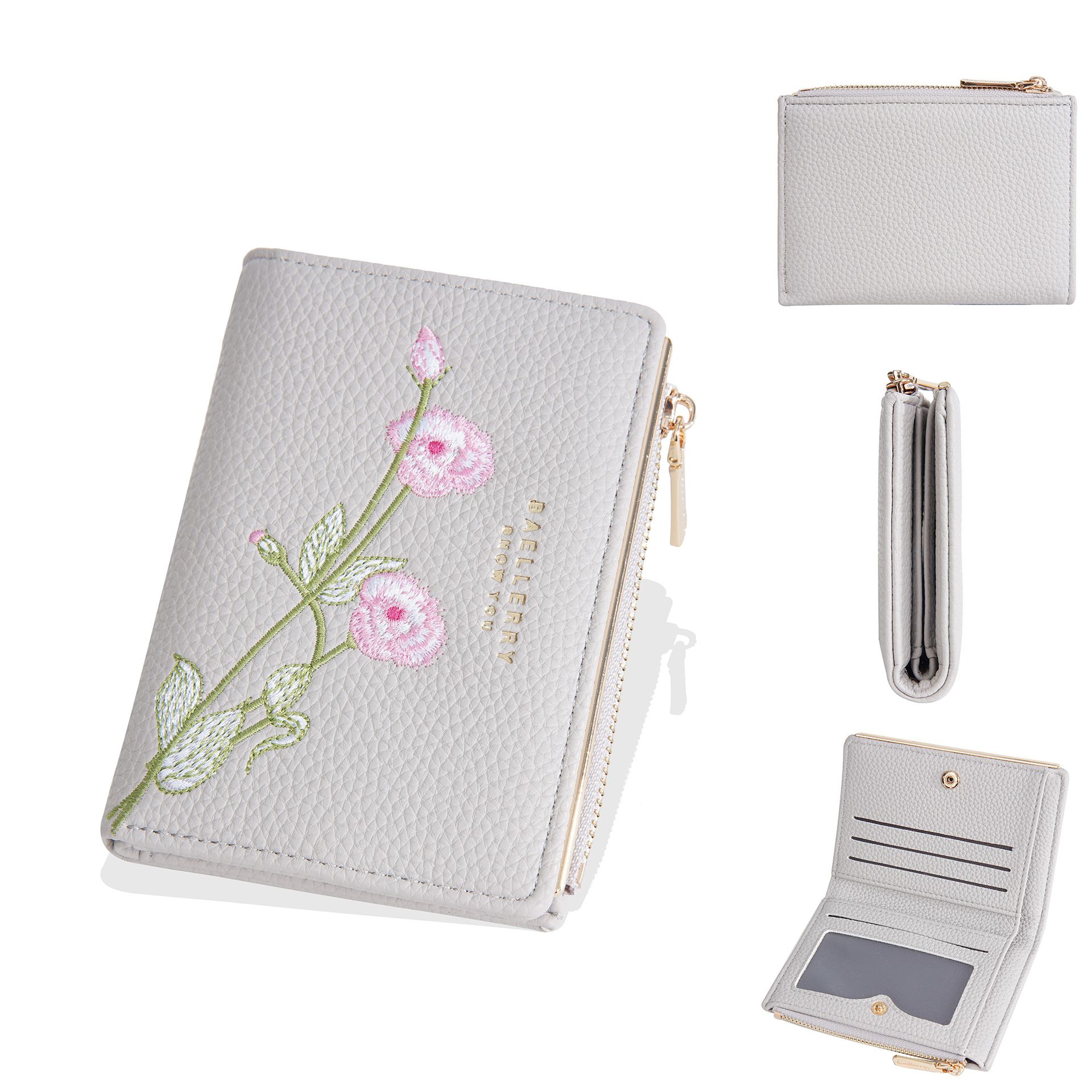 Women's Short Wallet, High-End Embroidery, Money Bag, Card Bag, Coin Purse, Fashionable PU Wallet, Women's wallet