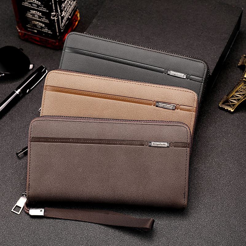 Wallet Double Zipper Men's Business Handbag Large Capacity Long Fashion Wallet Phone Bag
