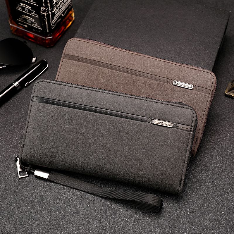 Wallet Double Zipper Men's Business Handbag Large Capacity Long Fashion Wallet Phone Bag