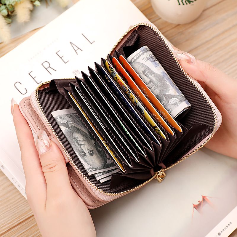 Card Bag Money Women's Lingge Integrated Wallet Women's Short Organ Card Bag Atmospheric Multi functional Wallet