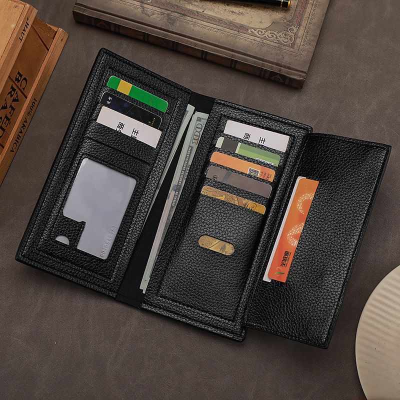 Wallet Men's Long Suit Bag Men's Three In One Card Holder Wallet Fashionable Change Certificate Bag