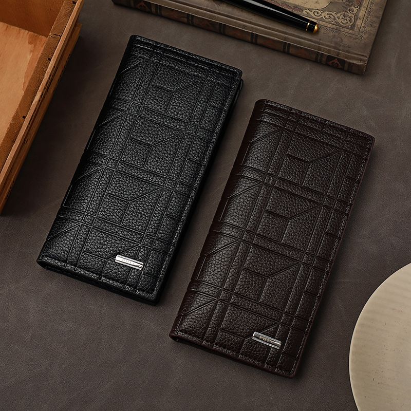 Wallet Men's Long Suit Bag Men's Three In One Card Holder Wallet Fashionable Change Certificate Bag