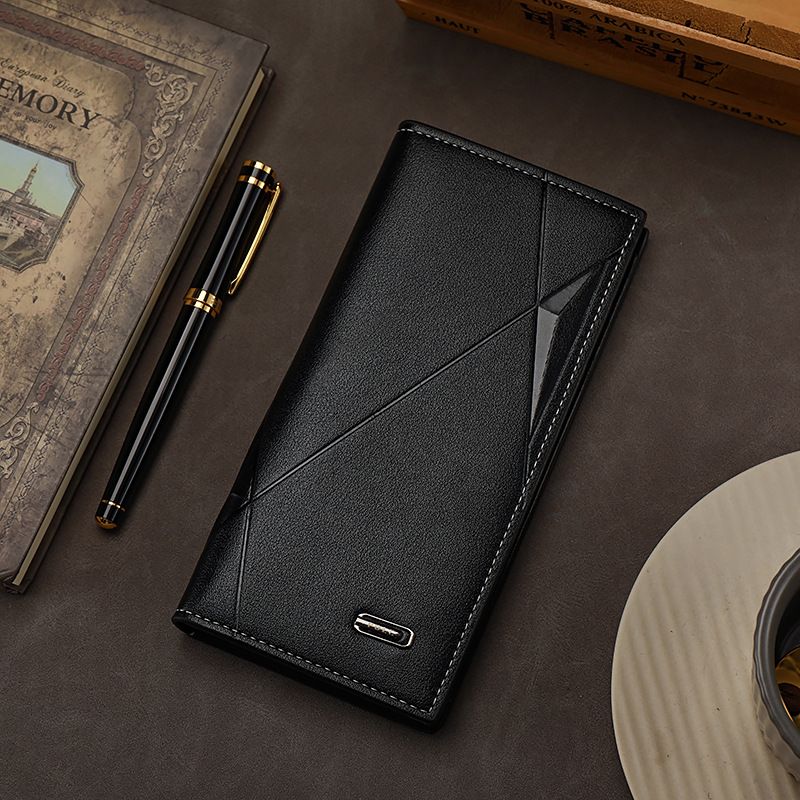 Wallet Men's Long Suit Bag Men's Three In One Card Holder Wallet Fashionable Change Certificate Bag