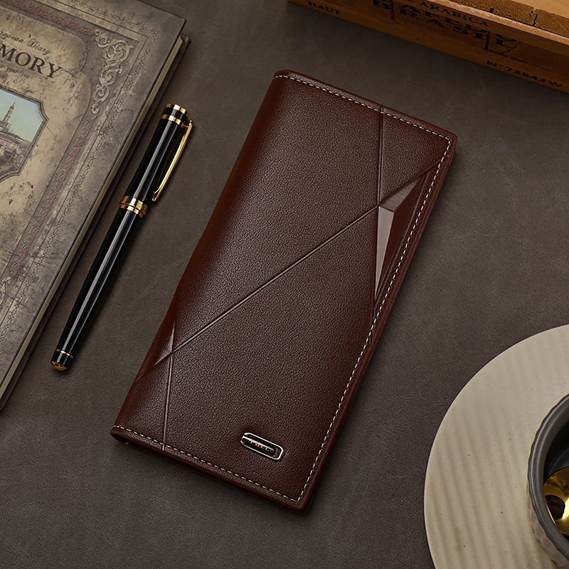 Wallet Men's Long Suit Bag Men's Three In One Card Holder Wallet Fashionable Change Certificate Bag