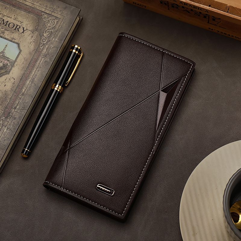 Wallet Men's Long Suit Bag Men's Three In One Card Holder Wallet Fashionable Change Certificate Bag