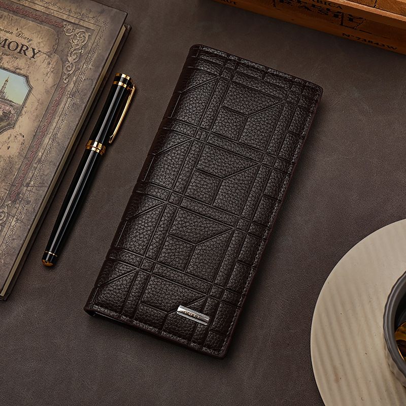 Wallet Men's Long Suit Bag Men's Three In One Card Holder Wallet Fashionable Change Certificate Bag