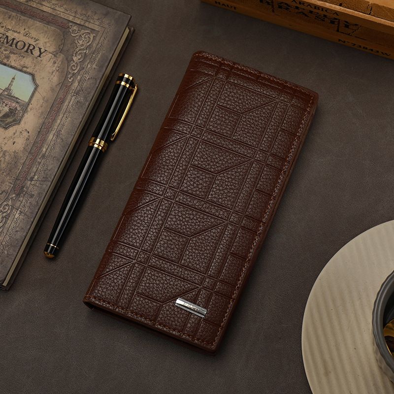 Wallet Men's Long Suit Bag Men's Three In One Card Holder Wallet Fashionable Change Certificate Bag