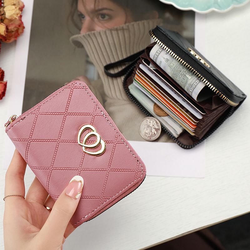 Wallet Women's Short Organ Card Bag Fashion Women's Multi Slot Card Bag Love Style Certificate Wallet