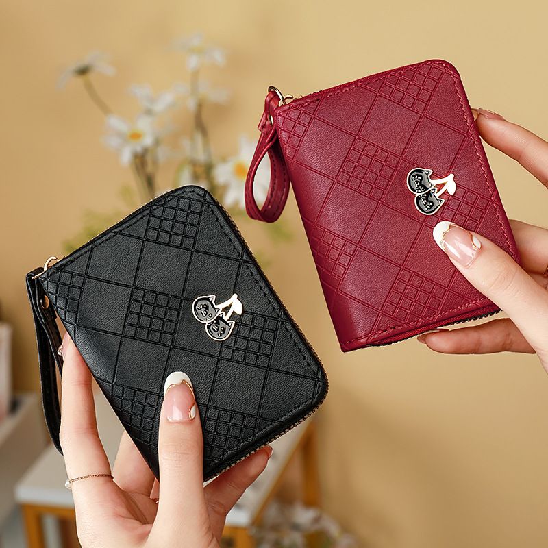 Female Wallet, Change Bag, Card Bag, Multiple Card Slots, Niche Embossed Organ Bag