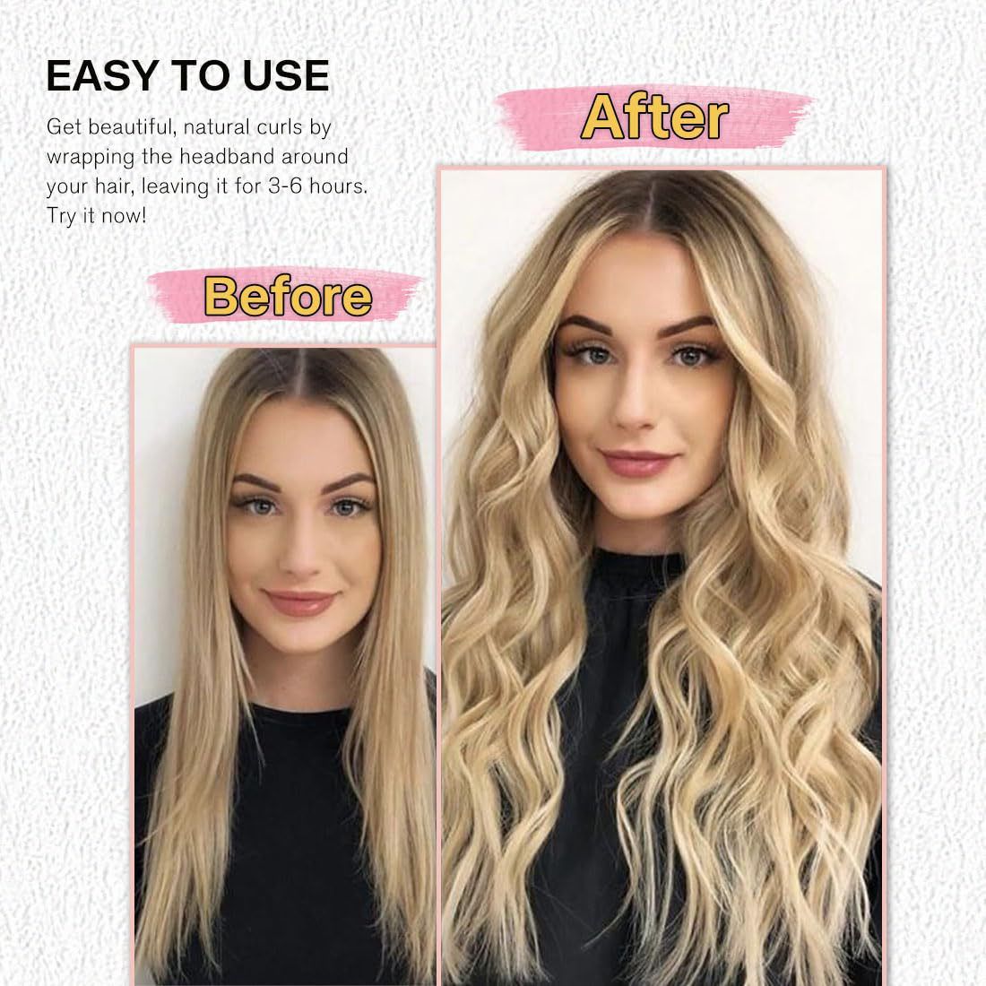 New Bow Lazy Curls Waves Sleep Premium Feeling Curling Wand Velvet Hair Coiler