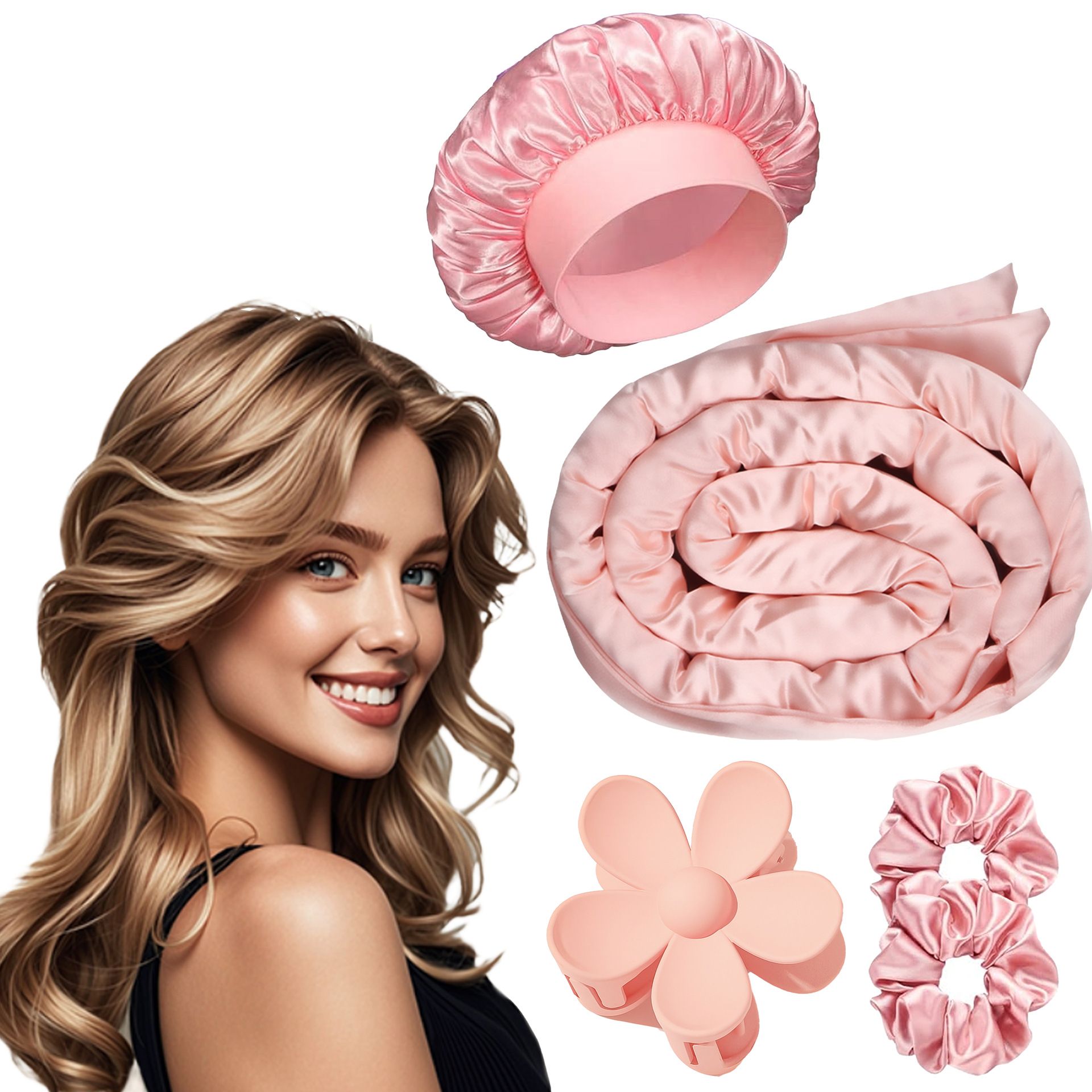 New Bow Lazy Curls Waves Sleep Premium Feeling Curling Wand Velvet Hair Coiler